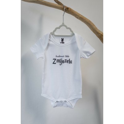 Černá na bílé Bodyčko Budoucí žák ZMIJOZELU krátký rukáv – Zboží Dáma