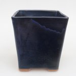 E-bonsai keramická bonsai miska 10,5 x 10,5 x 10,5 cm modrá – Zboží Dáma