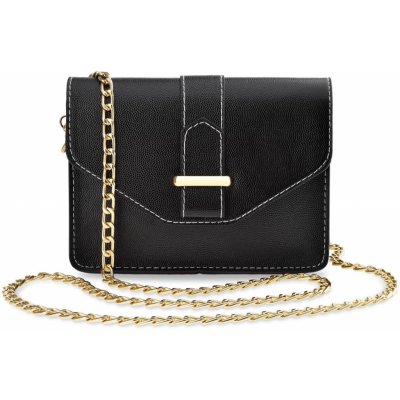 elegantní dámská pevná kabelka taška shopper listonoška na řětízku s originálním zapínáním černá
