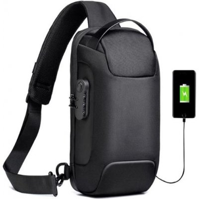 Weixier outdoor batoh přes rameno s USB Eliseo Černý 5L W9530s4