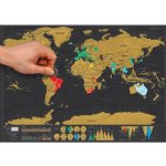 Velká stírací mapa světa 83 x 60 cm deluxe černá – Zboží Dáma