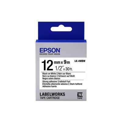 EPSON POKLADNÍ SYSTÉMY Epson Label Cartridge LK-4WBW, Black/white 12mm C53S654016 – Hledejceny.cz