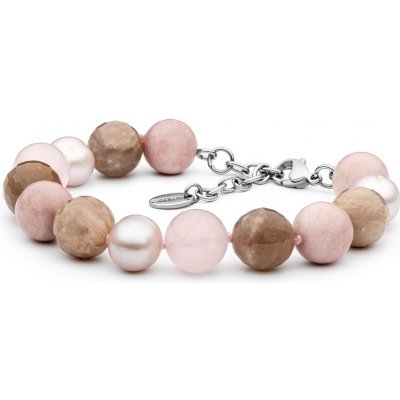 Gaura Pearls Jenny sladkovodní perla měsíční kámen opál růžový křemen 212-14B Barevná/více barev
