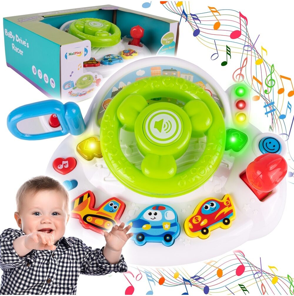 Majlo Toys Interaktivní volant pro nejmenší se světlem a zvukem Baby Drive