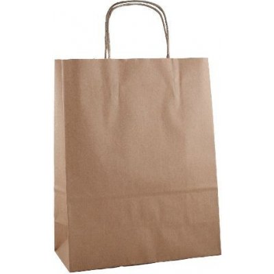 Papírová taška 25x32x11cm EKO, Hnědá hladká – Zboží Dáma
