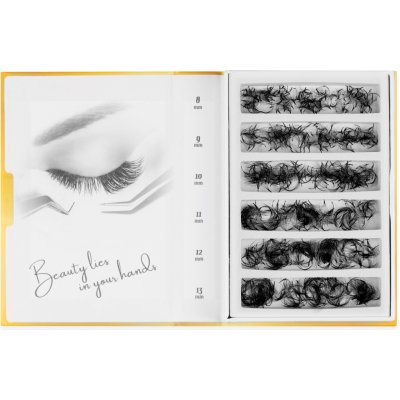 Luxury Lashes 10D Premium Řasy v Hotovém Vějířku MIX Zakřivení umělých řas: CC, Délka umělých řas: Mix délek 8-13 mm, Tloušťka řas: 005 – Zboží Dáma