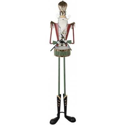 Clayre & Eef Veliká kovová socha Louskáček Nutcracker s bubnem - 38*47*183 cm – Hledejceny.cz