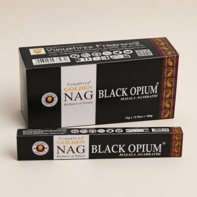 Vijayshree vonné tyčinky Golden Nag Black Opium 15 g – Hledejceny.cz