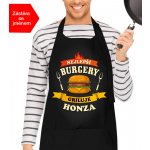 Kariban Grilovací zástěra se jménem Nejlepší burgery griluje Černá – Hledejceny.cz