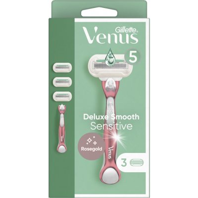 Gillette Venus Deluxe Smooth Sensitive Rose Gold + 2 ks hlavic – Zboží Mobilmania