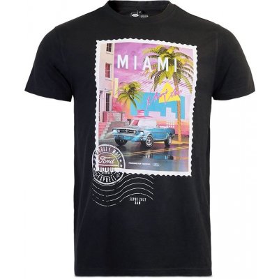 Ford Mustang tričko Miami Vibes Stamp černé