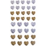 DP Craft Samolepící 3D srdíčka 36ks zlaté, stříbrné – Hledejceny.cz