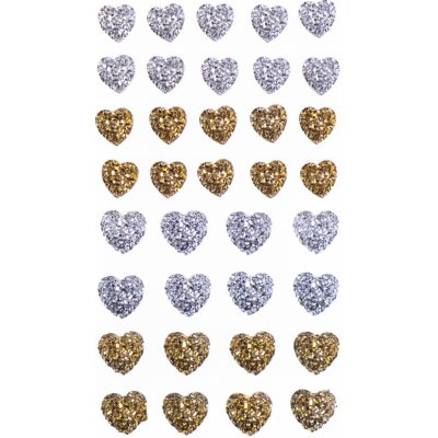 DP Craft Samolepící 3D srdíčka 36ks zlaté, stříbrné – Hledejceny.cz