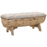shumee Úložná lavice z masivního dřeva a tkaniny 103 x 51 x 44 cm – Zboží Dáma
