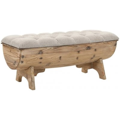 shumee Úložná lavice z masivního dřeva a tkaniny 103 x 51 x 44 cm – Zboží Dáma