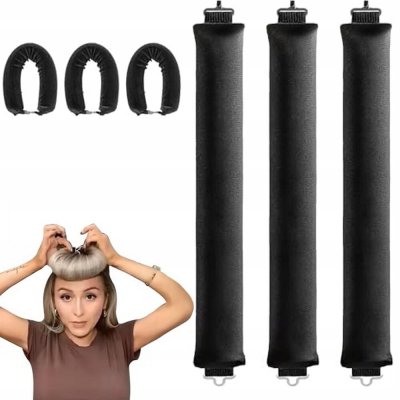 3 X NATÁČKY NA VLASY MĚKKÉ PAPILOTY KULMY VELUROVÉ EFEKT BLOWOUT ČERNÉ – Hledejceny.cz