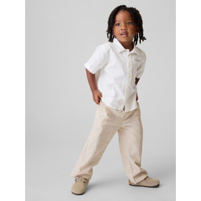 GAP Baby lněné kalhoty Hnědá Hnědá – Zboží Mobilmania