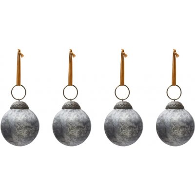 Set čtyř stříbrných skleněných vánočních ozdob Kave Home Blama 6 cm – Hledejceny.cz