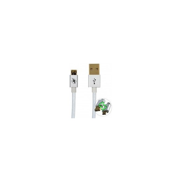 usb kabel InHouse MKF-REV12WH USB-Micro USB, propojovací, 1,2m, bílý