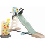 Smoby s vodotryskem a basketbalovým košem u hrací stěny Toboggan XL Slide Green 230 cm – Zboží Mobilmania