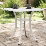OMAXI 475588 Zahradní stolek bílý 53 x 53 x 53 cm litý hliník – Hledejceny.cz