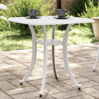 OMAXI 475588 Zahradní stolek bílý 53 x 53 x 53 cm litý hliník – Hledejceny.cz