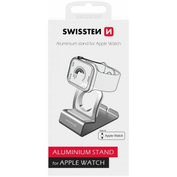 SWISSTEN Hliníkový stojánek pro Apple Watch stříbrná 25005100