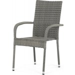 Autronic Zahradní židle RATTANOX kov, polyratan, šedá – Zboží Dáma