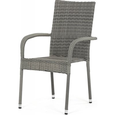 Autronic Zahradní židle RATTANOX kov, polyratan, šedá – Zboží Dáma