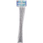 Chlupaté drátky metalické stříbrné, 6mm/30cm,40ks – Zboží Mobilmania
