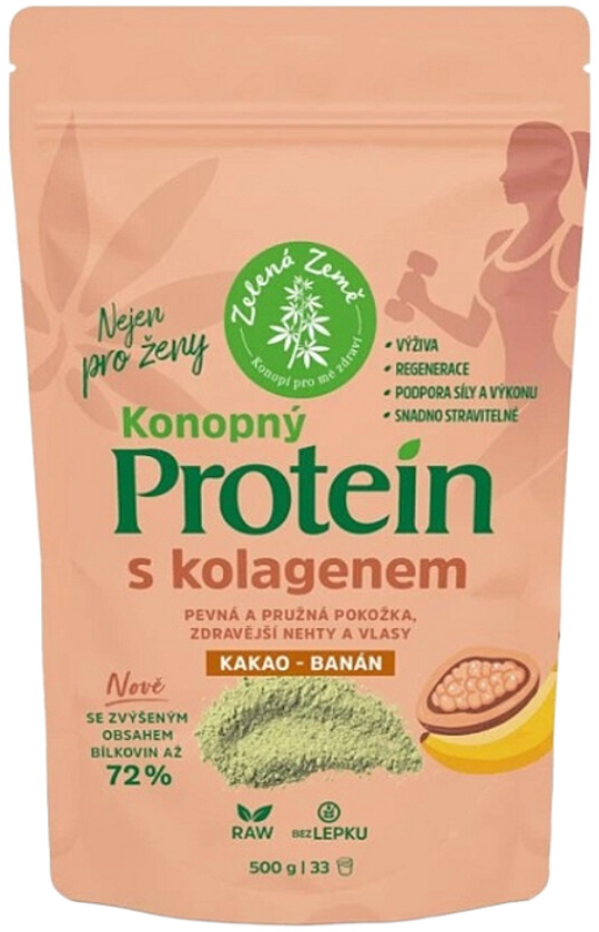 Zelená Země Konopný protein s kolagenem 500 g