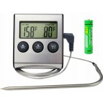 KUCHYŇSKÝ TEPLOMĚR DO TROUBY UZENÁŘSKÉ UDÍRNY GRILU NA MASO DO 300°C ČASOVAČ 99min – Zboží Dáma