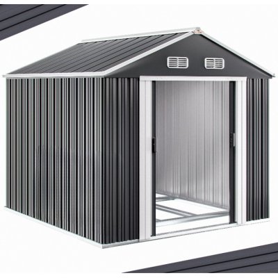 FurniGO Zahradní domek - 312 x 257 x 178 cm - antracit – Zboží Dáma