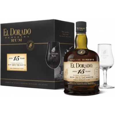 El Dorado 15y 43% 0,7 l (dárkové balení 2 sklenice)