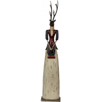 Béžovo-hnědá antik kovová dekorace jelen Deer - 17*10*86 cm - Clayre & Eef – Hledejceny.cz