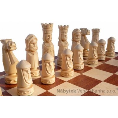 Desková hra, dřevěné šachy vyřezávané ZAMKOWE intarsja 106C mad – Zboží Živě