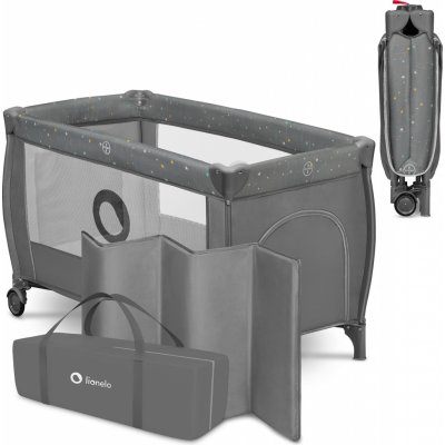Lionelo Cestovní postýlka Stefi Plus Grey Multicolor – Hledejceny.cz