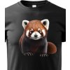 Dětské tričko dětské triko červená panda 2, černá
