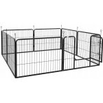 PAWHUT Ohrádka pro štěňata a další zvířata D06-107V02BK 8 panelů 80 x 60 cm – Zboží Mobilmania