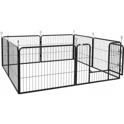 PAWHUT Ohrádka pro štěňata a další zvířata D06-107V02BK 8 panelů 80 x 60 cm – Zboží Mobilmania
