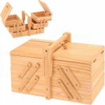 KM Dřevěný box na šicí potřeby - klasický s 5 přihrádkami – Hledejceny.cz