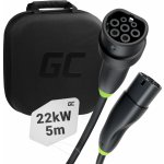 Green Cell Nabíjecí kabel Snap Typ 2 3-fáze 22 kW délka 5 metrů pro Tesla Model 3 S X Y, VW ID.3, ID.4 ID.5, Kia EV6 Audi E-Tron Fiat 500e a jiné | Zboží Auto