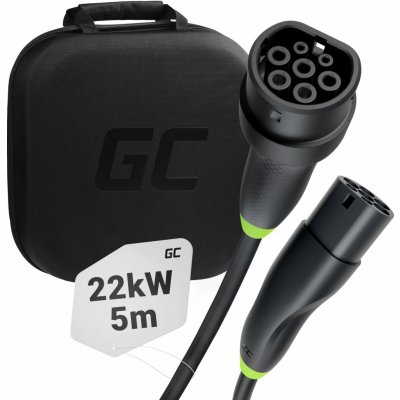 Green Cell Nabíjecí kabel Snap Typ 2 3-fáze 22 kW délka 5 metrů pro Tesla Model 3 S X Y, VW ID.3, ID.4 ID.5, Kia EV6 Audi E-Tron Fiat 500e a jiné – Zbozi.Blesk.cz