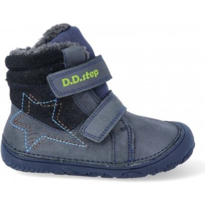 D.D.Step zimní W073-457A opice s kožíškem barefoot modrá – Sleviste.cz