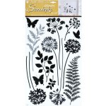 Anděl Přerov Samolepky na zeď černošedé kapradiny 60x32 cm – Zboží Dáma