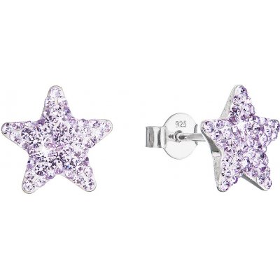 Evolution Group stříbrné pecky s Preciosa krystaly fialové hvězdičky 31312.3 violet – Zboží Mobilmania