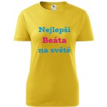 Žluté dámské tričko nejlepší Beáta na světě tričko se jménem – Hledejceny.cz