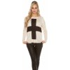 Dámský svetr a pulovr Koucla Oversize jumper with cross black