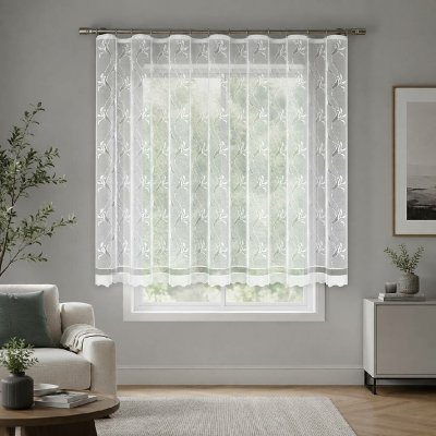 Dekorační žakárová záclona s řasící páskou TAMARA 150 bílá 300x150 cm MyBestHome – Hledejceny.cz