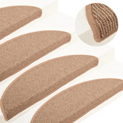 zahrada-XL Kobercové nášlapy na schody 15 ks světle hnědé 56 x 17 x 3 cm – HobbyKompas.cz
